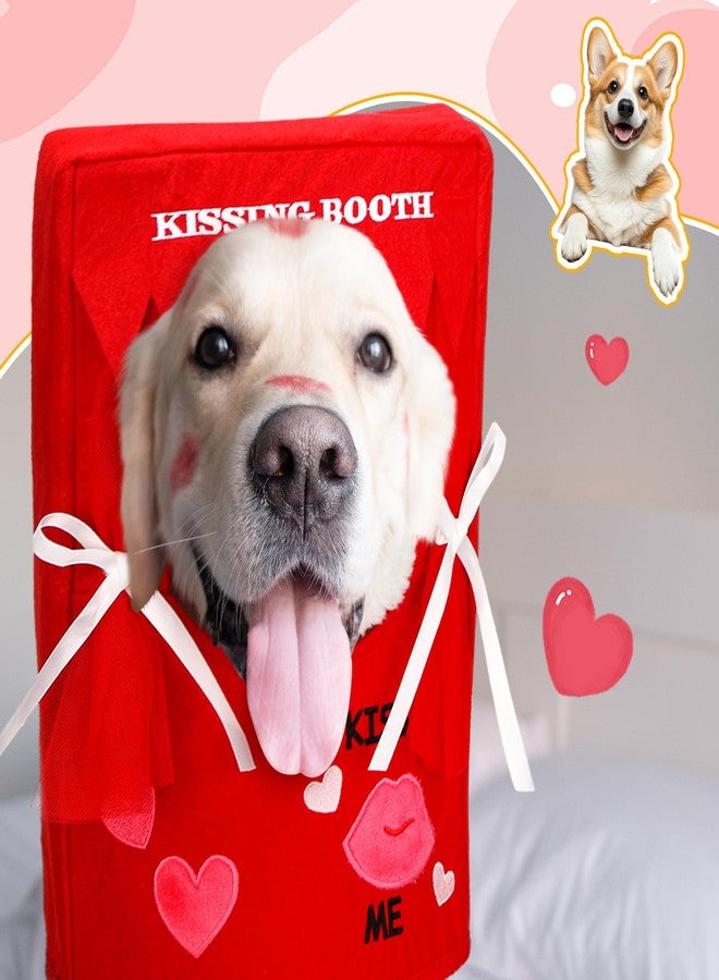 Solsew Valentine Dog Costume Kissing Booth Headpiece for Dog and Cats Cute Pup Kissing Booth Pet Headwear Costume Gift for Holiday Birthday Party(Red,L/XL) - Image 5
